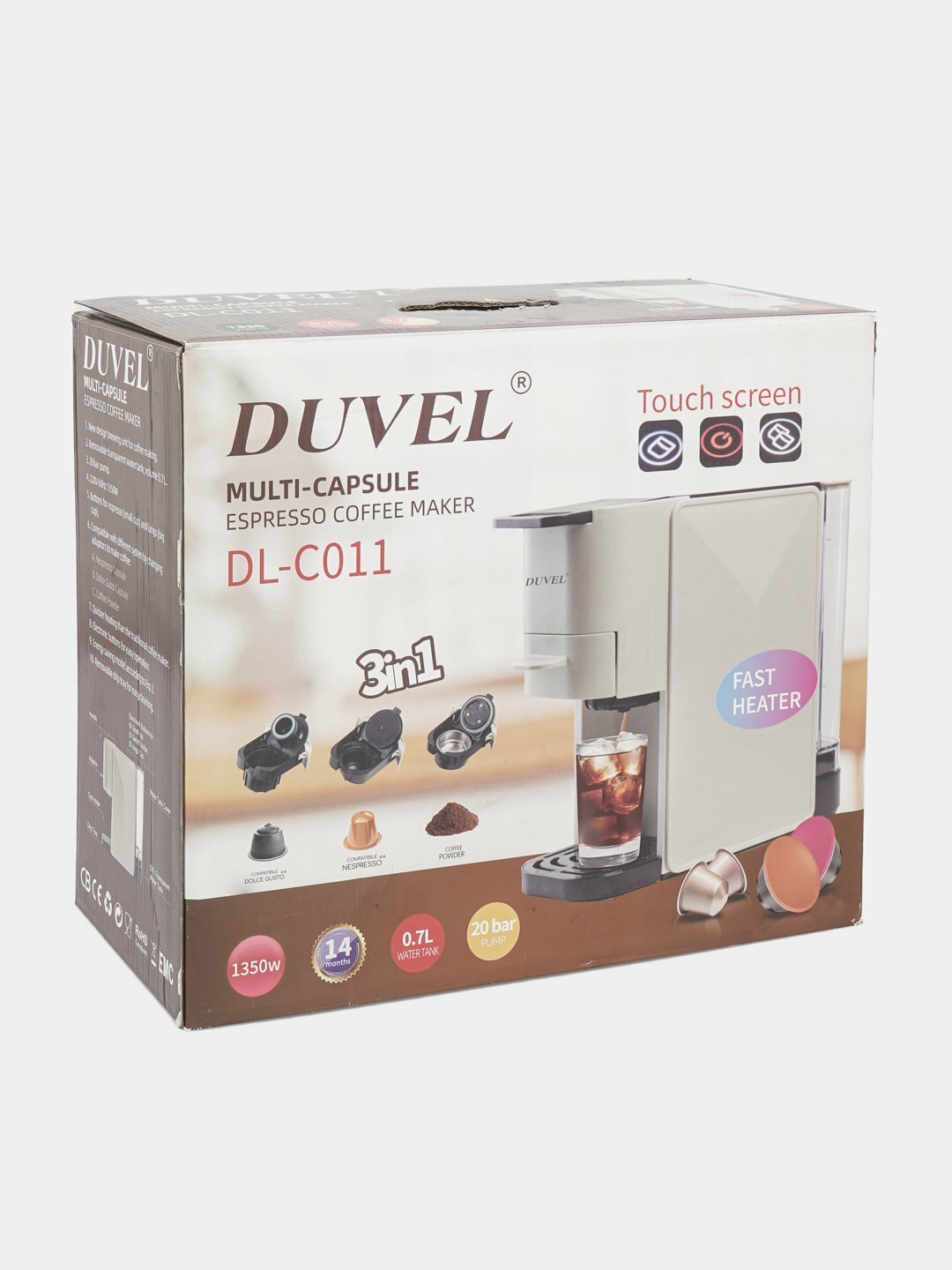 Электрическая кофемашина Duvel DL-C011, мульти-функциональная, 3 в 1, капсульная