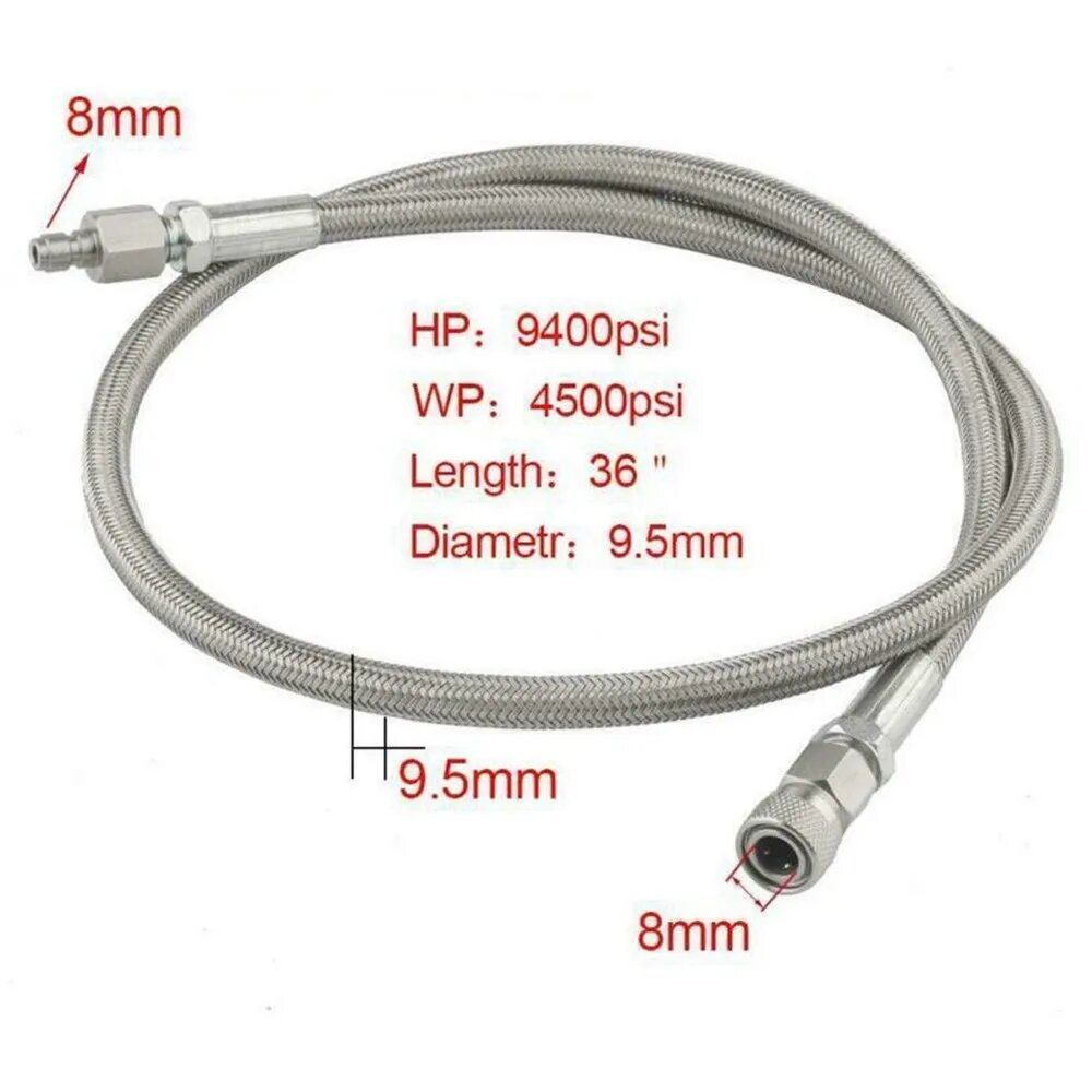 Шланг PCP 4500Psi для станции наполнения воздуха HPA, шланг из нержавеющей стали, 36 дюймов