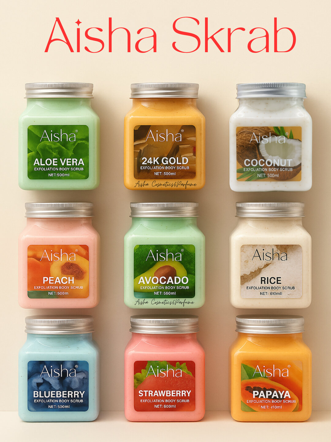 Скраб для тела и лица Aisha 500 гр
