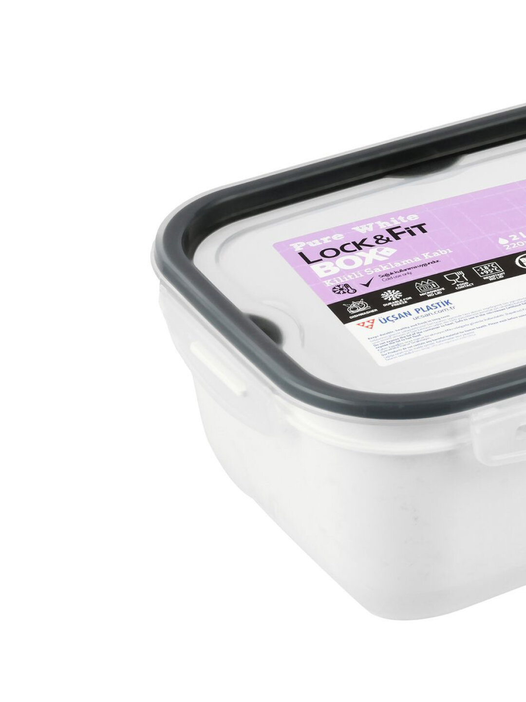 UCSAN PLASTIK Контейнер с замком размеры 22х16,5х9см, объем 2литра — фото 1