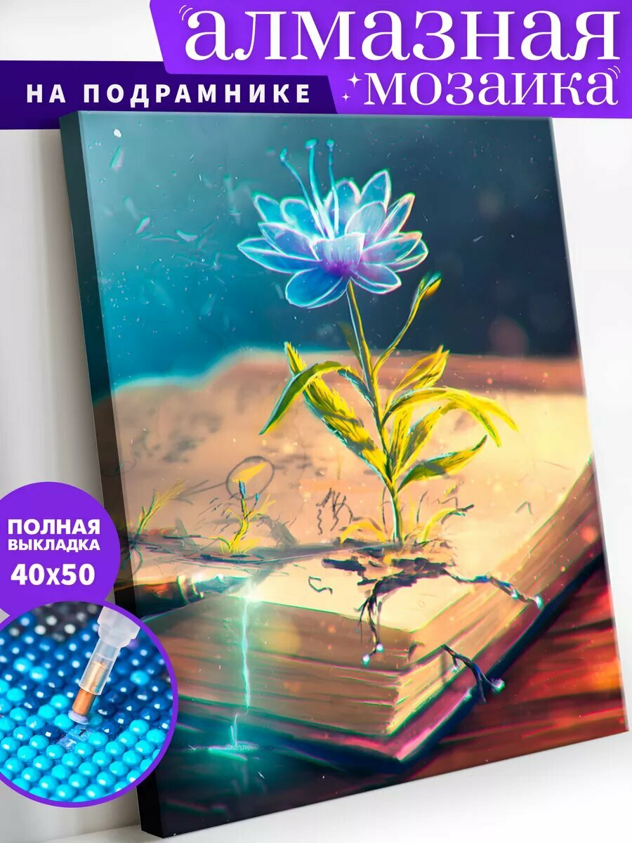 Алмазная мозаика на подрамнике 40х50 см "Яркое цветение"