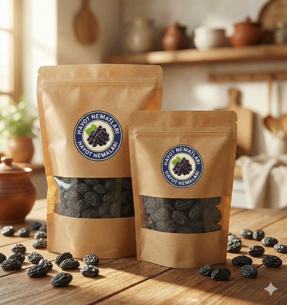 Премиальный черный изюм – натуральный сладкий сушёный виноград