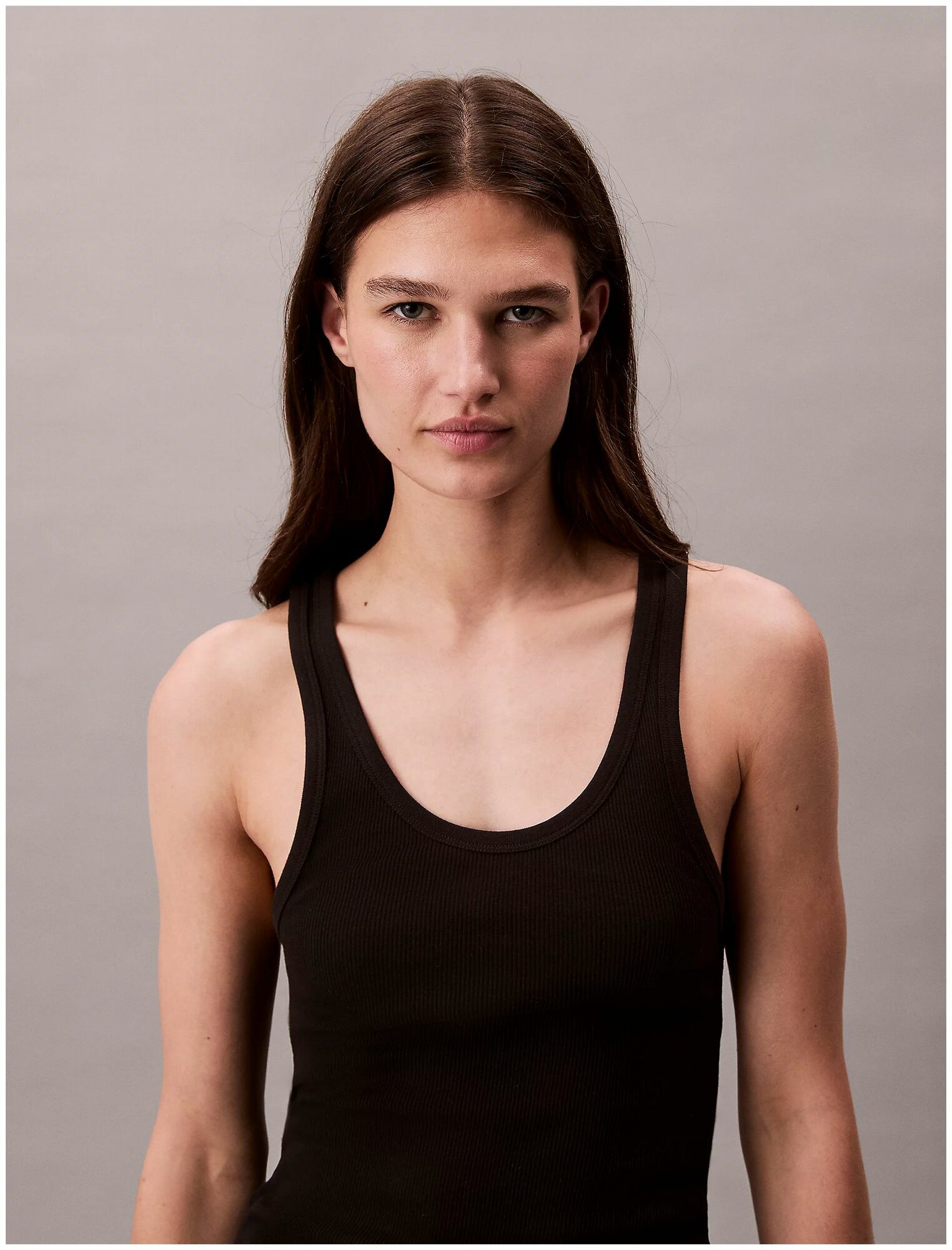 Майка бельевая CALVIN KLEIN 3 Pack Scoopneck Tank Tops - Cotton Classics, размер  M, черный, 3 шт. — фото 1