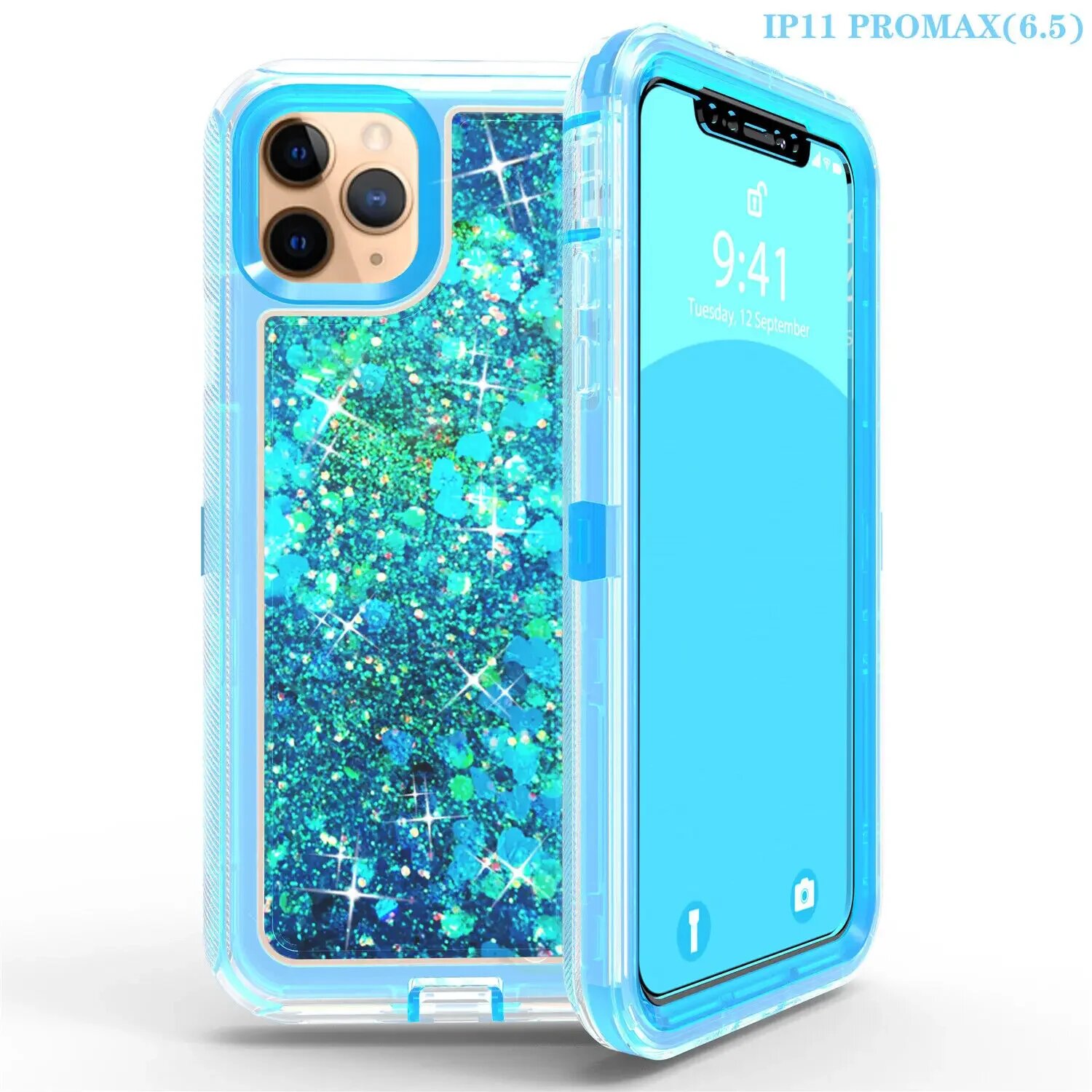Противоударный чехол с жидким глиттером и 3D-блестками для iPhone iPhone 7 Plus 8 Plus, Синий, Синий