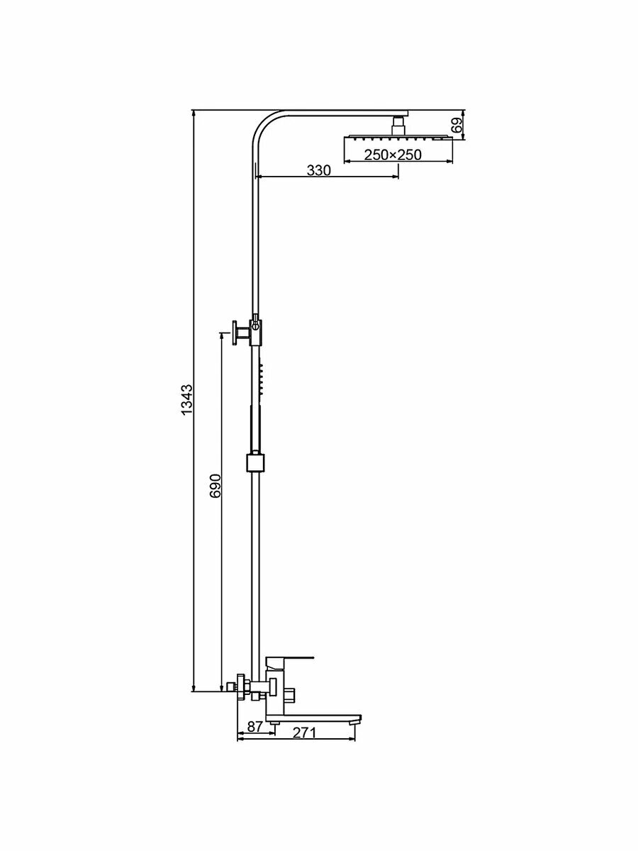 Душевая система с тропическим душем FRAP F24802 — фото 1