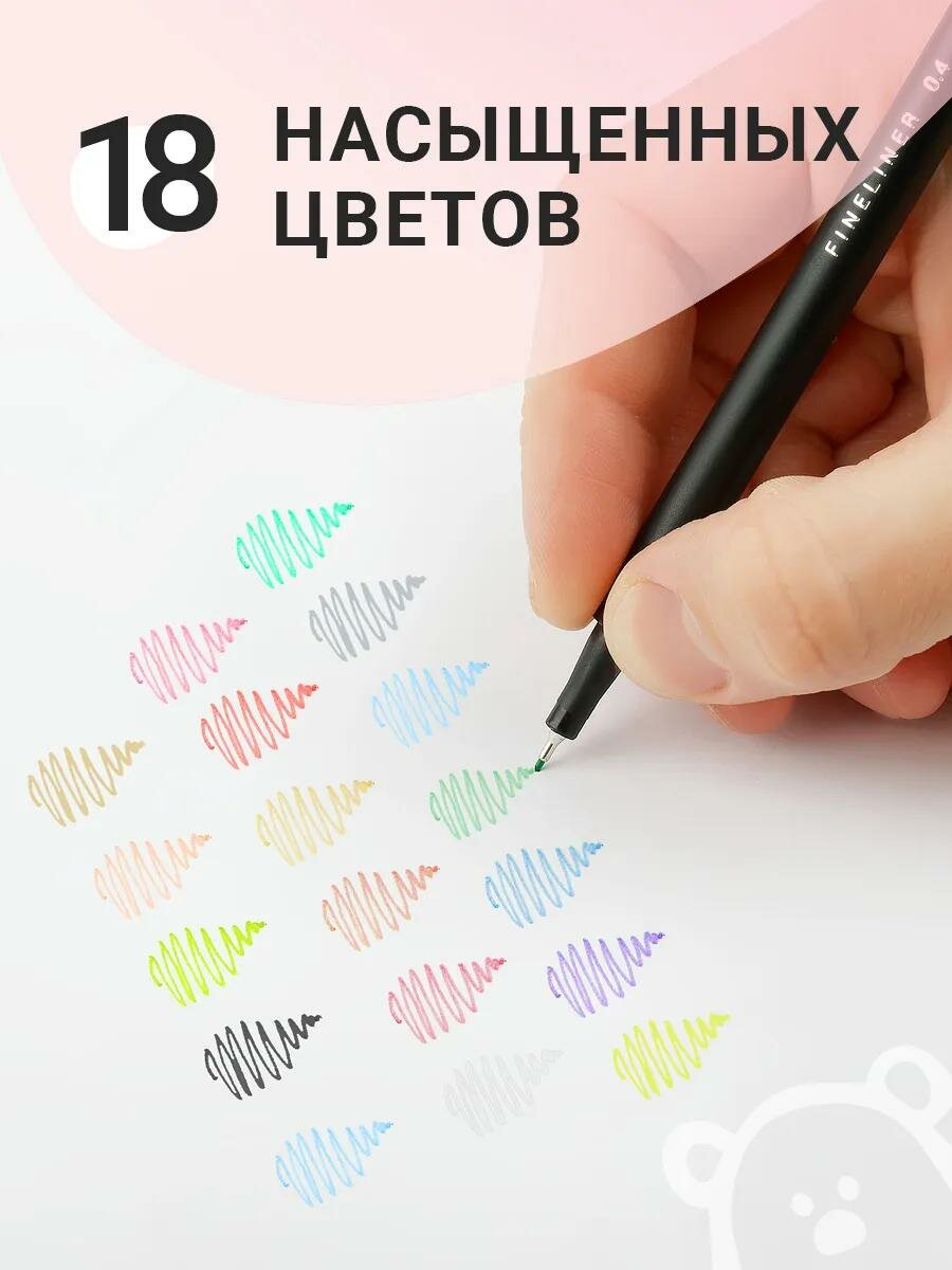 Капиллярные ручки линеры для рисования и скетчинга MESHU 18 штук — фото 1