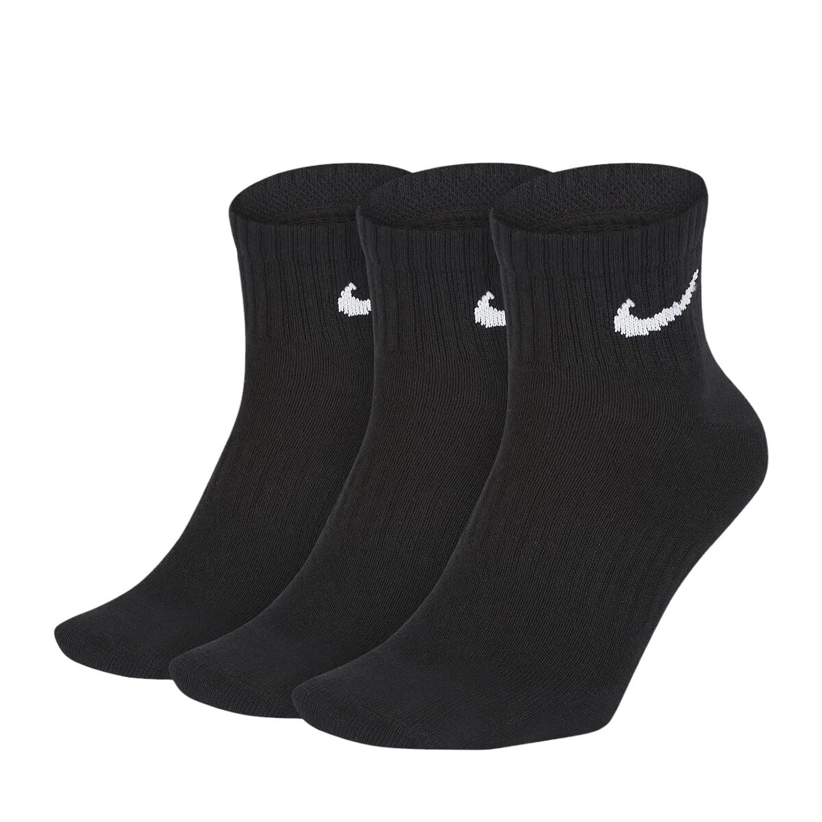 Носки NIKE Everyday Lightweight Ankle, комплект, 3 пары, размер 42 - 46 EU, черный