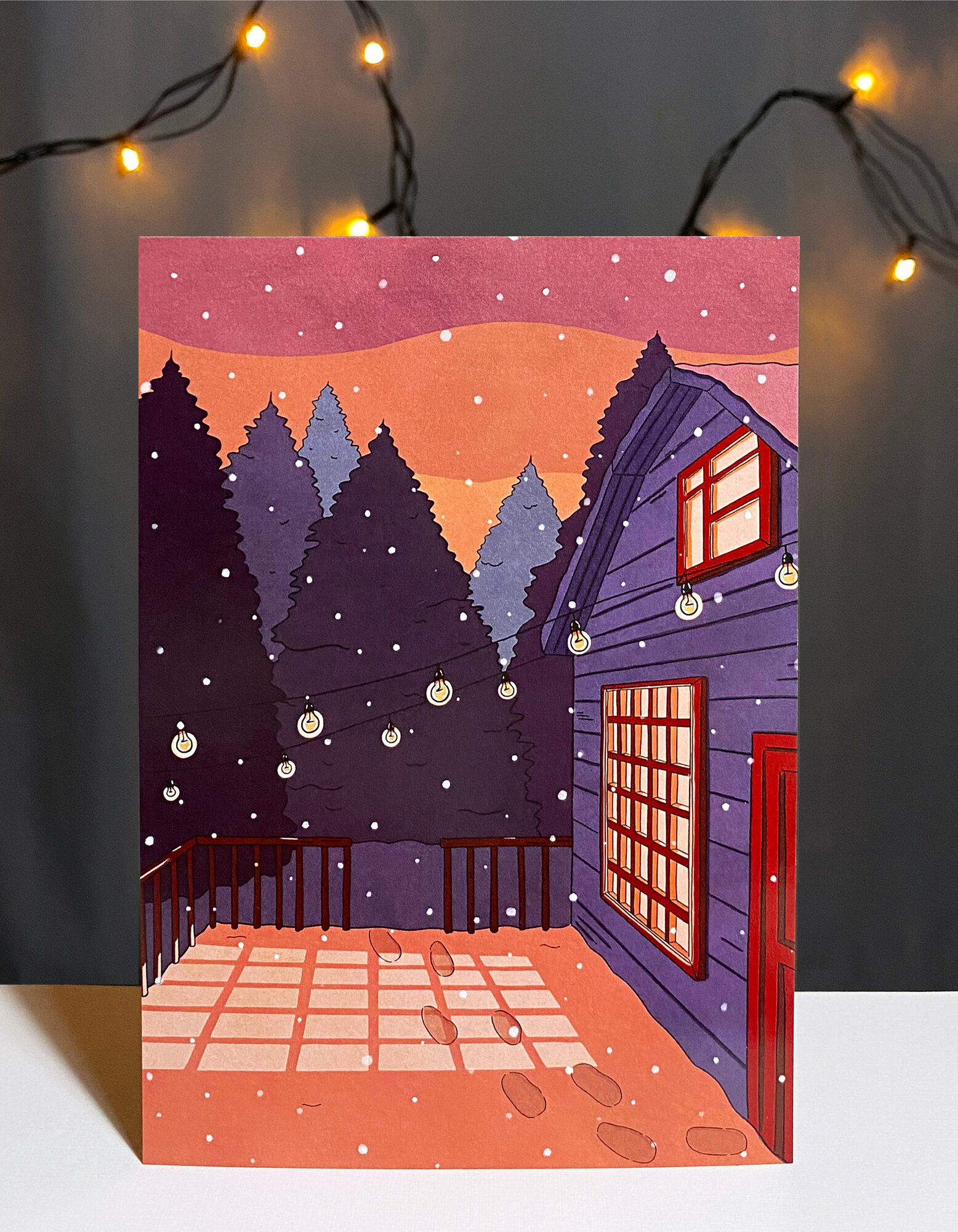 Авторская открытка Vikiavelly "Домик в лесу"