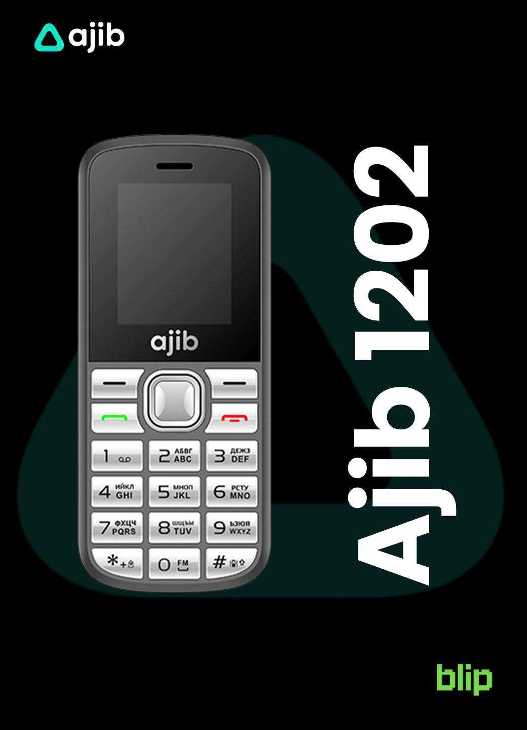 Ajib 1202 – прочный корпус, FM-радио, фонарик, Bluetooth и порт Type-C телефон