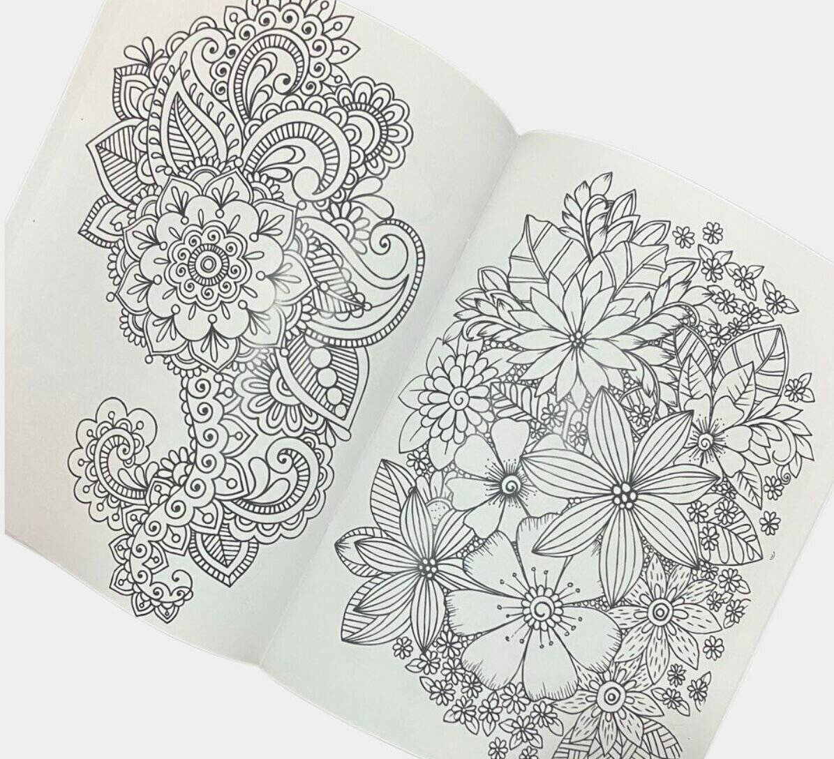 Раскраска антистресс "Цветы и узоры" The Key Point, 36 стр, 14+, для взрослых — фото 1