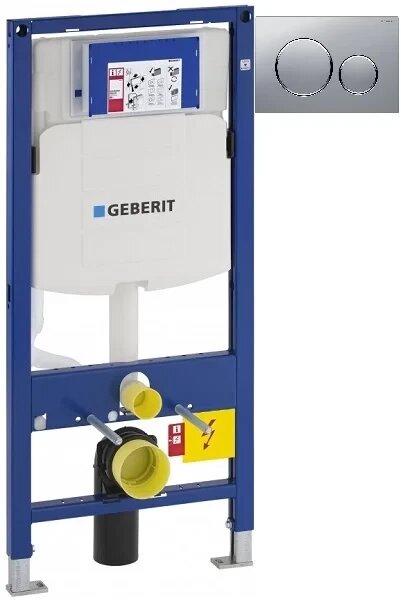 Инсталляция для унитаза Geberit Duofix Sigma 20 111.300.00.5 + 111.815.00.1 + 115.882. JQ.1 с кнопкой смыва матовый хром/хром/матовый хром
