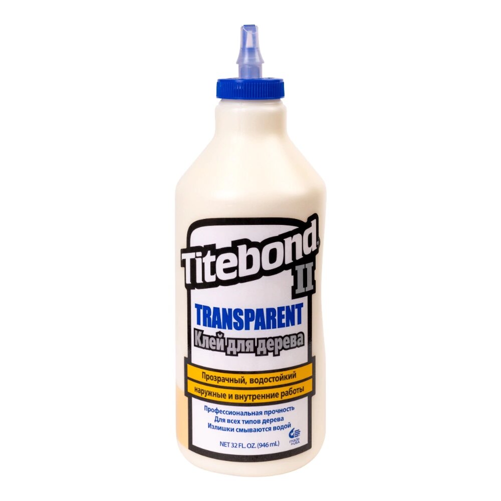 Клей ПВА Titebond II Transparent Premium прозрачный D3 946 мл