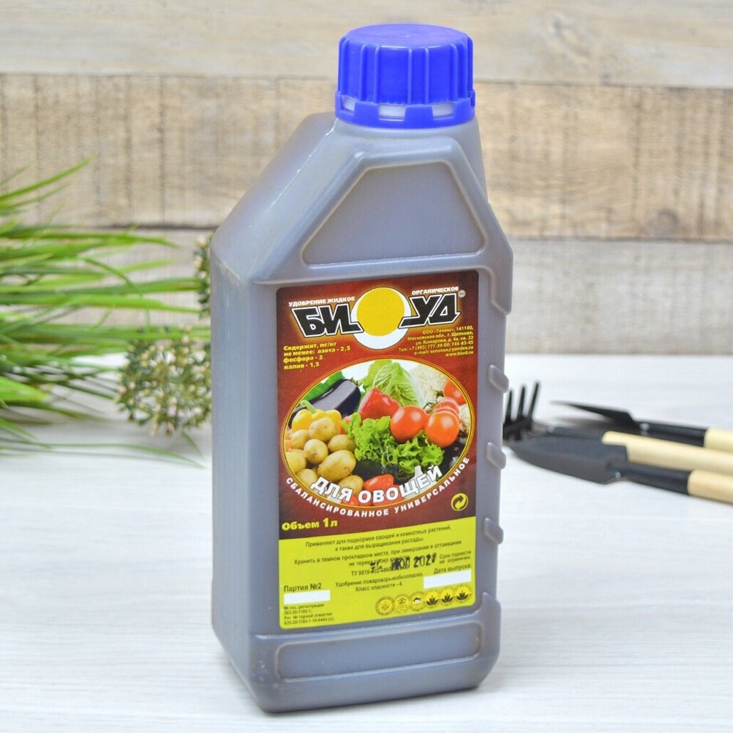 Биуд жидкое удобрение  Овощное  1л   биоферментация конского навоза  стимулирует иммунитет овощей
