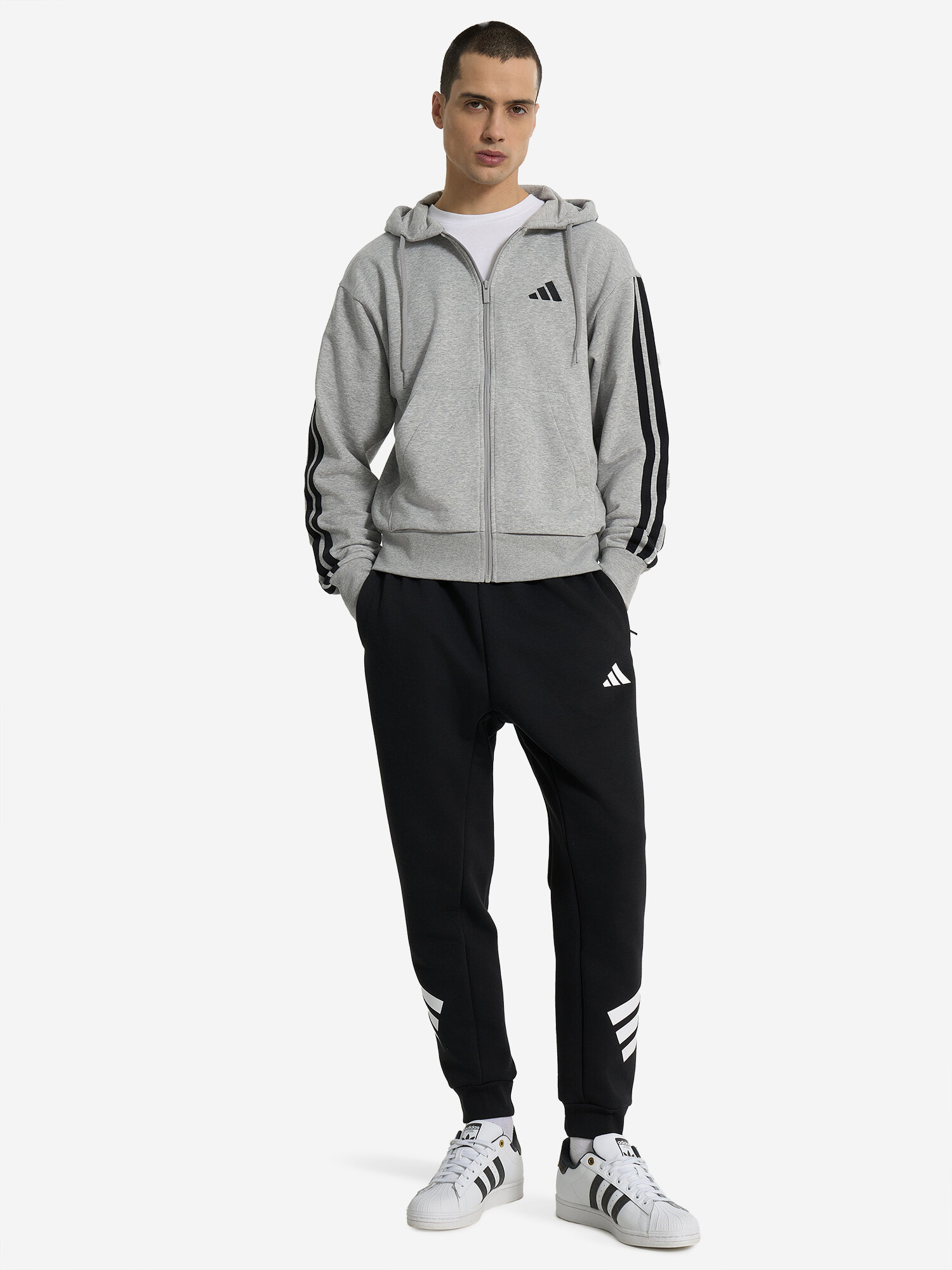 Толстовка спортивная adidas, размер XL, , серый — фото 1