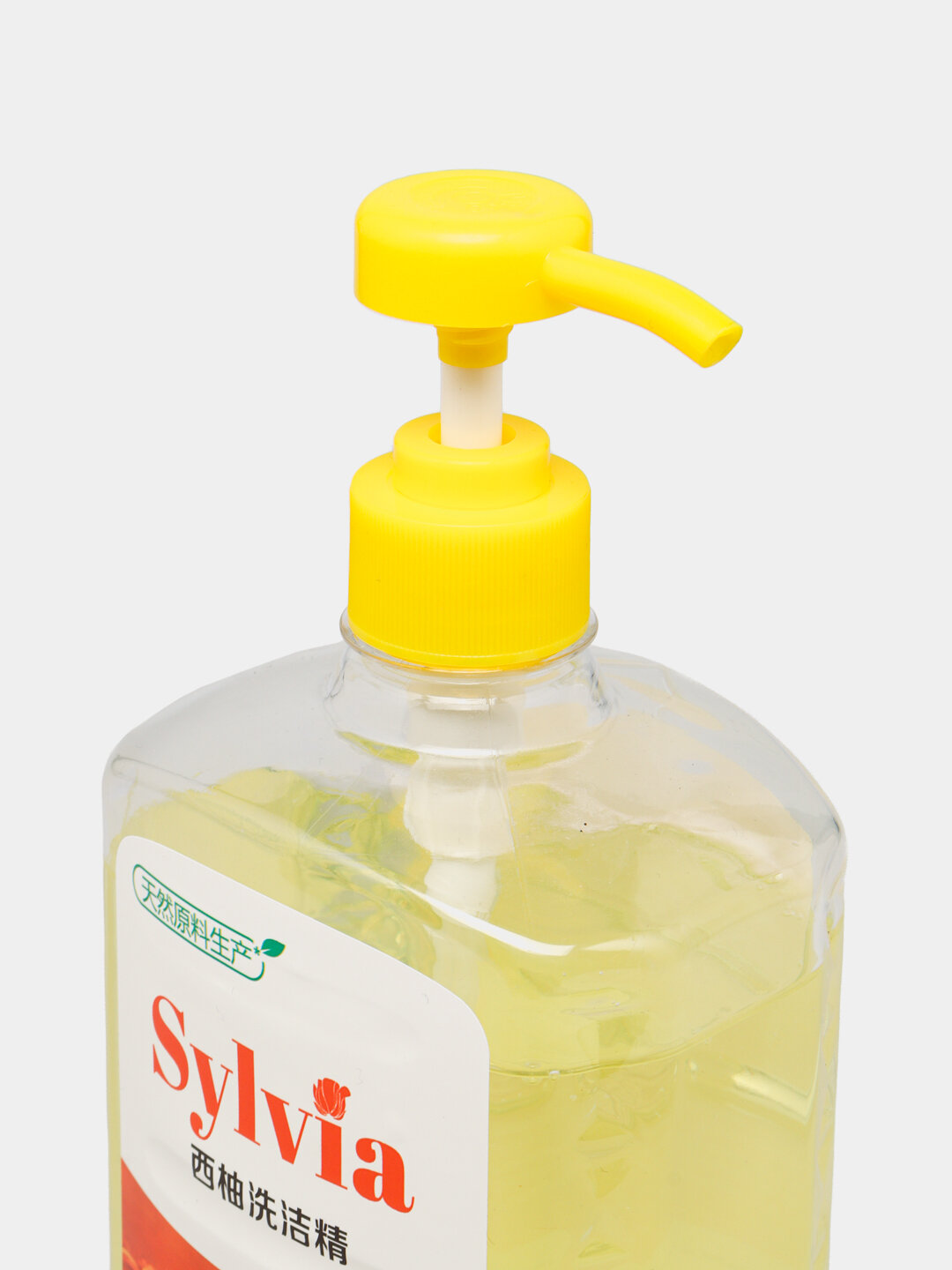 Средство для мытья посуды Sylvia 1L, с удобной помпой, для посуды, фруктов и овощей — фото 1