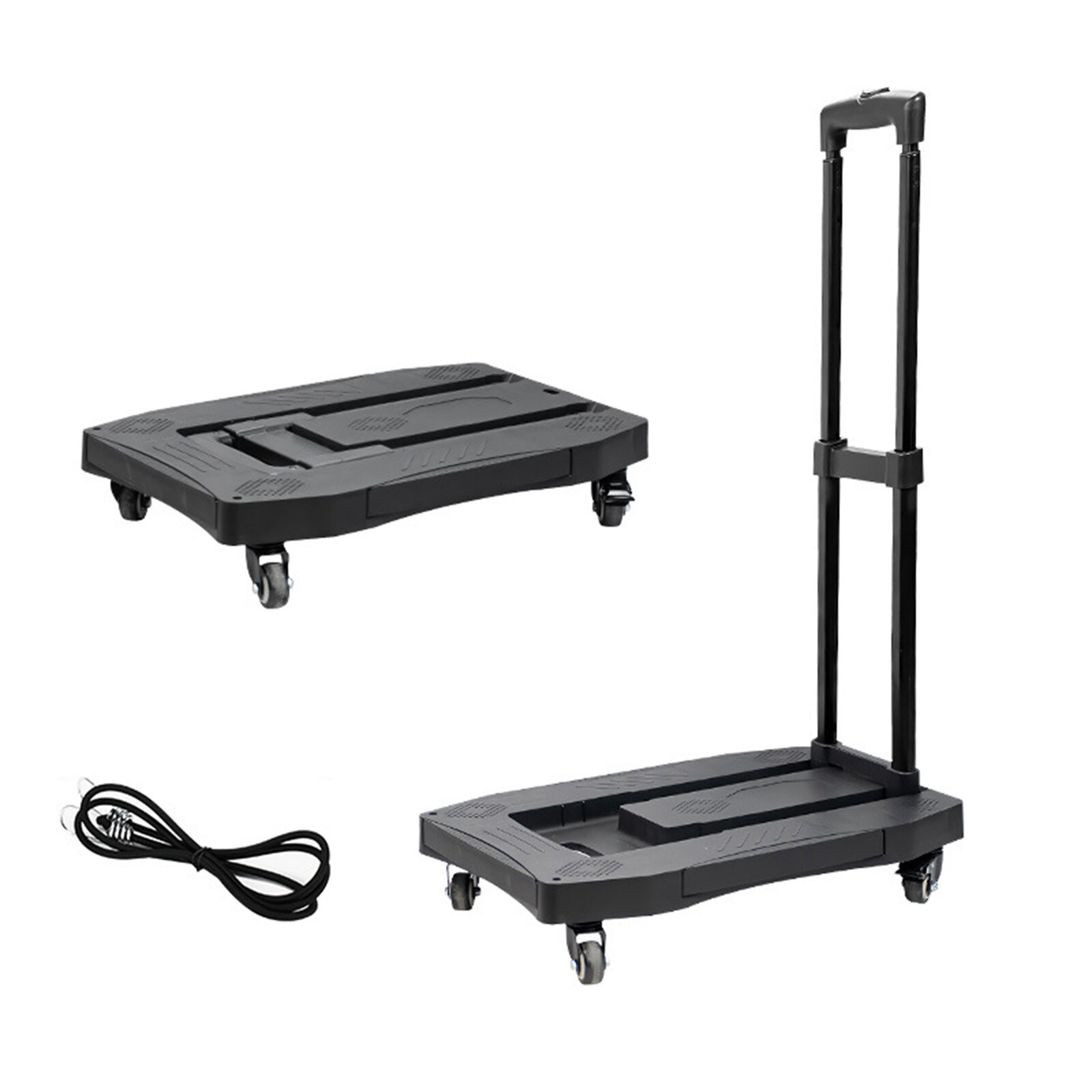 Транспортёр складной Heavy Duty для багажа Utility Dolly Platform Cart с 5 колёсами для перемещения, путешествий, покупок, материал PP и алюминиевый сплав, грузоподъёмность L 330lbs, M 220lbs, S 165lbs, размеры L 53.6*32cm, M 49.5*32cm, S 43.5*31cm, вес