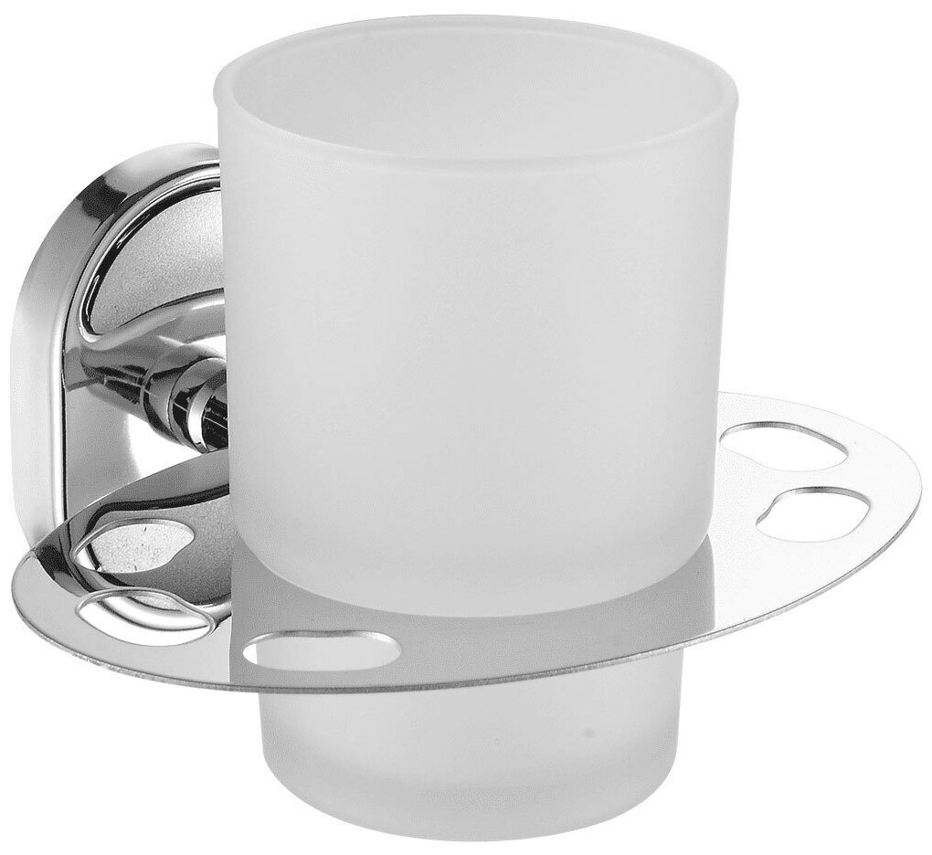 Стакан держатель для зубных щеток Fashun A1906-1 металл стекло с хромированным покрытием