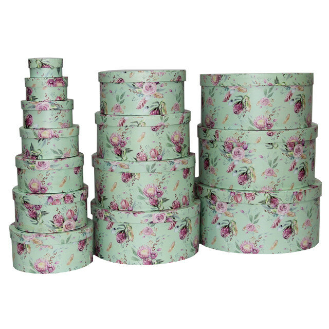 Коробка упаковочная круг 16х16х8см в асс-те