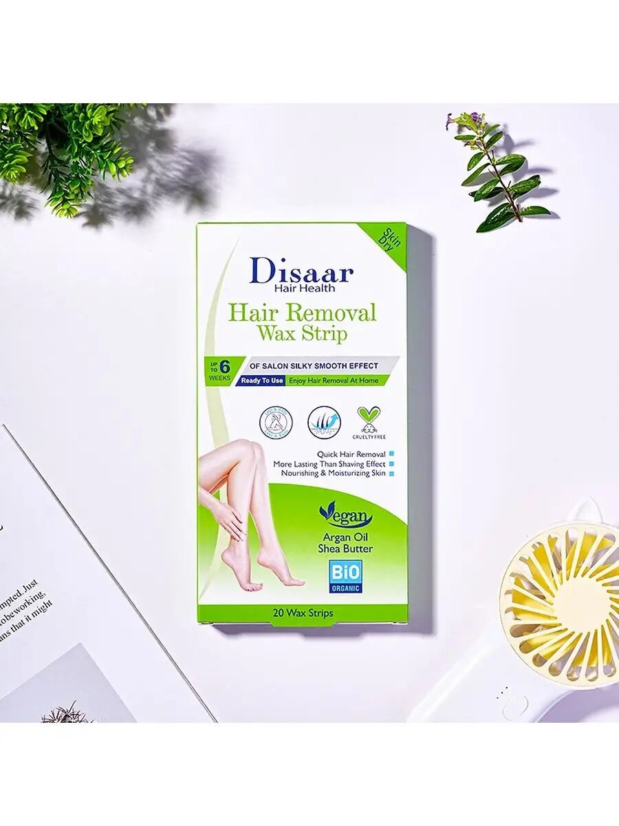 Восковые полоски для быстрой депиляции с аргановым маслом и маслом Ши. 20 штук.