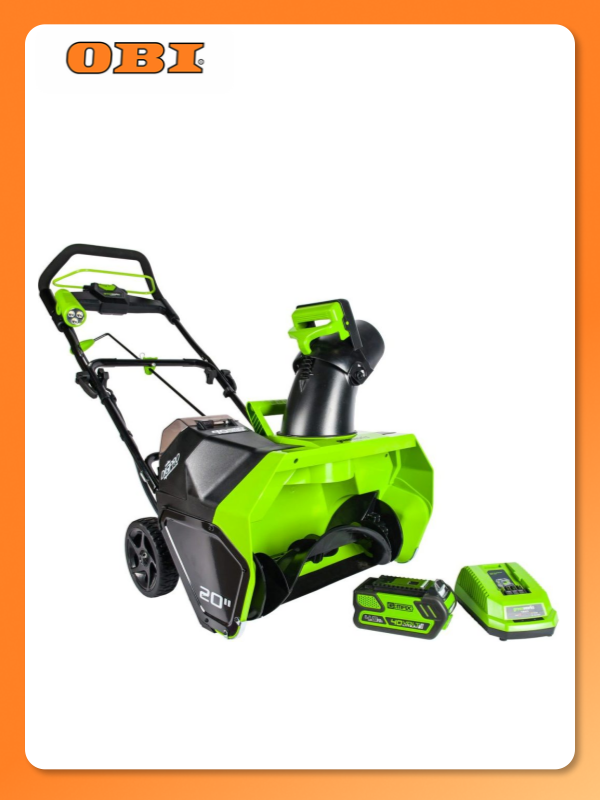Снегоуборщик аккумуляторный Greenworks GD40STK4 2600607 АКБ 4Ач и ЗУ
