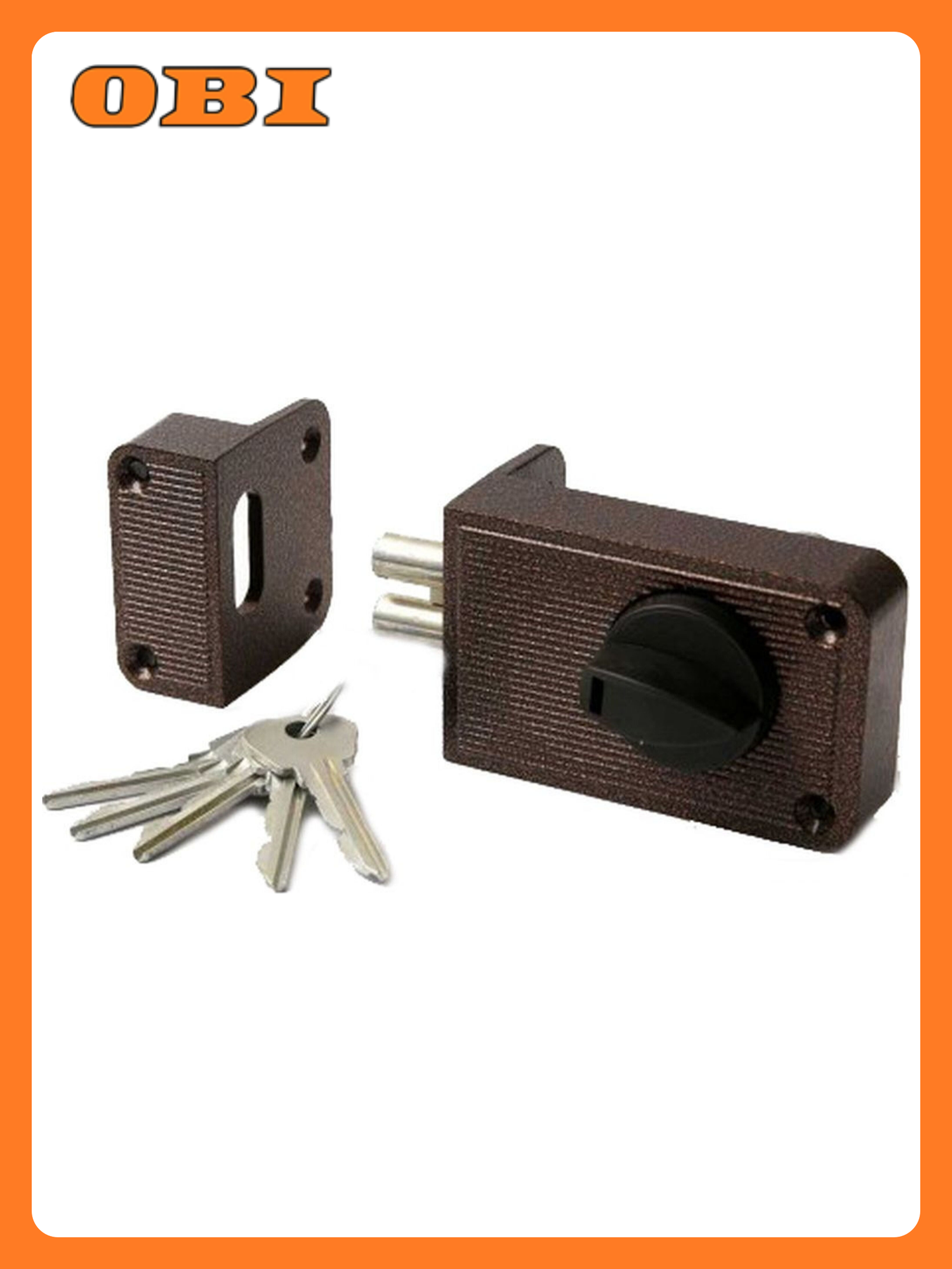 Замок дверной Зенит ЗН2-3 накладной цилиндровый автоматическое запирание 4 ключа