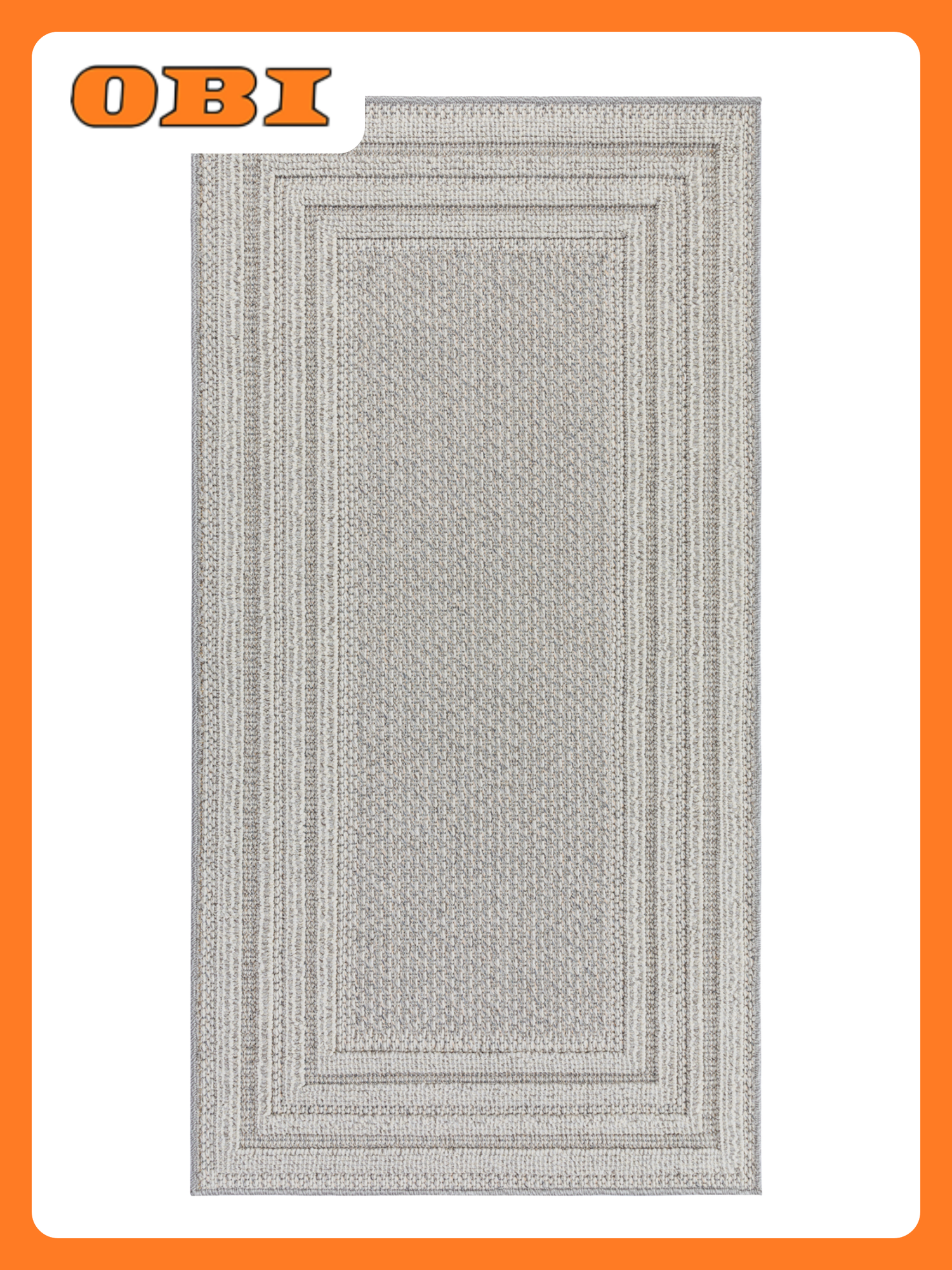 Ковер GELA 0.8м*1.5м прямоугольный полипропилен серый толщина 9 мм материал основы джут