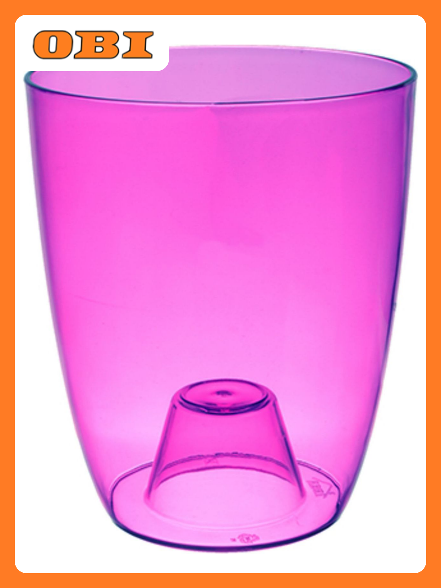 Кашпо IDEA Орхидея d16 см 16 л полистироловое фиолетовое прозрачное