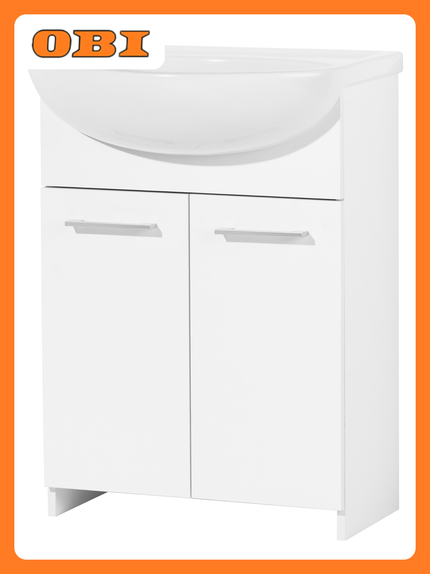 Тумба  Акваль Карина 60   под раковину  распашные двери  белая  ЛДСП