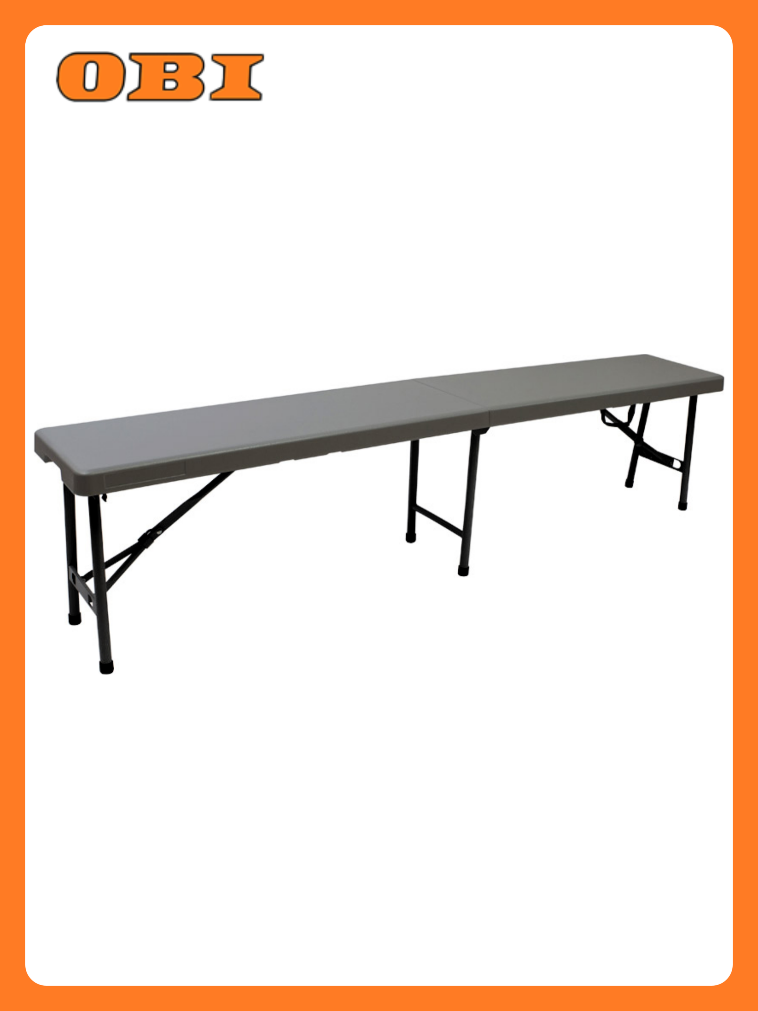 Скамья складная Серая пластик 184х44 см максимальная нагрузка 240 кг