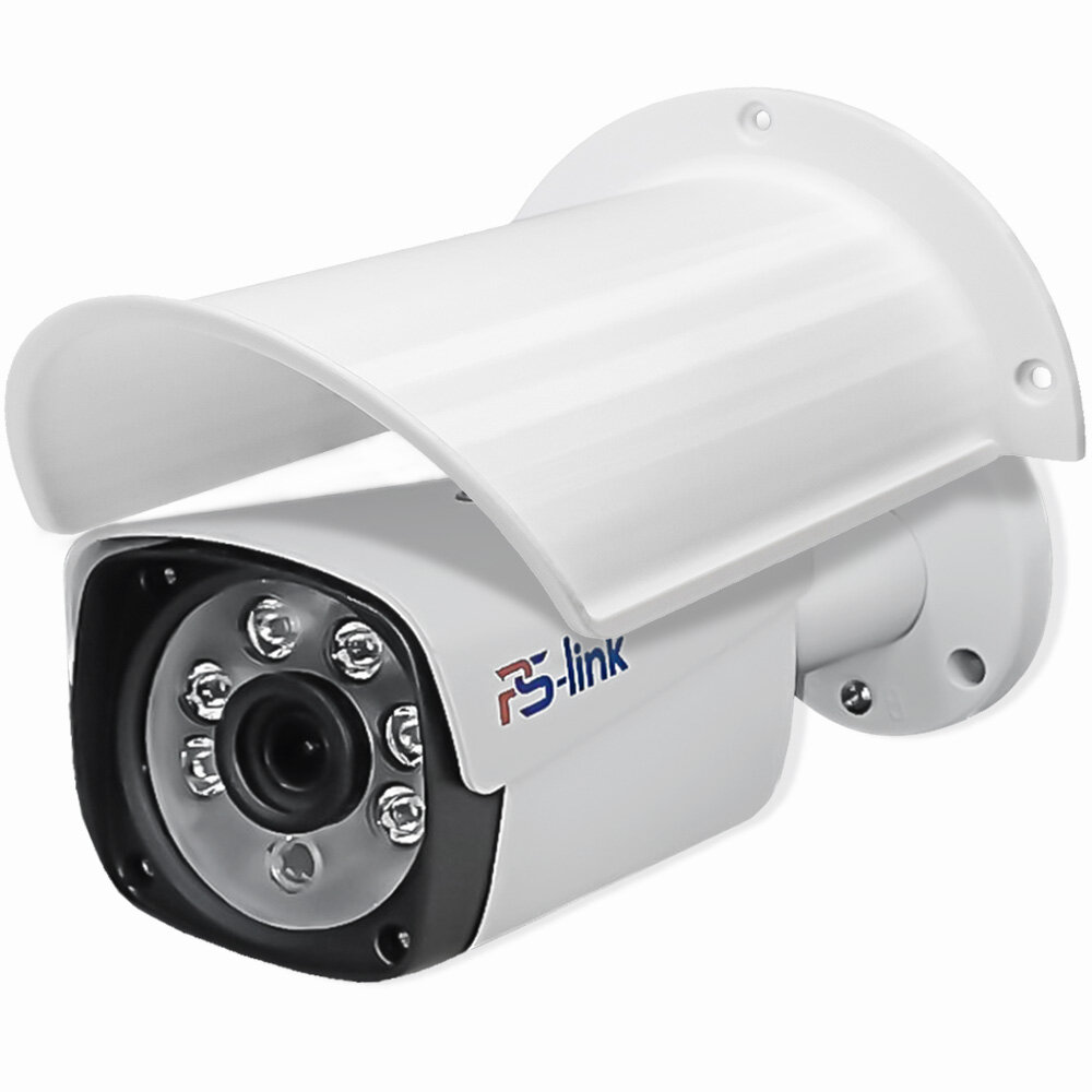 Цилиндрическая камера видеонаблюдения с защитным козырьком AHD 2MP 1080P PS-link AHD102 + Cover-L White