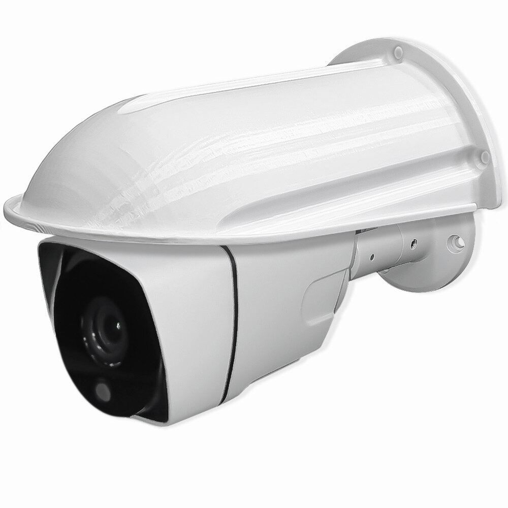Уличная камера видеонаблюдения с защитным козырьком IP 5Мп PS-link IP105P + Cover-LD White со встроенным POE питанием