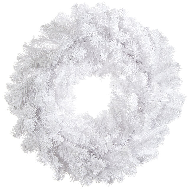 Венок белый Рождественский 50 см ПВХ MOROZCO ВН-6