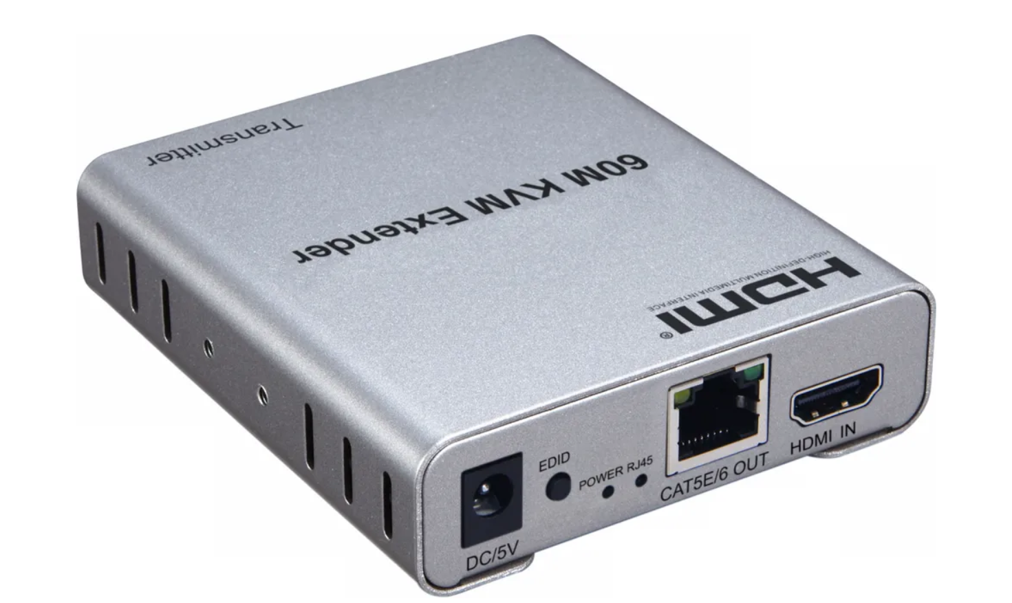 Hdmi kvm extender 60 метр удлинитель экстендер через кабеля rj45, серый . Usb, rj45, hdmi порты