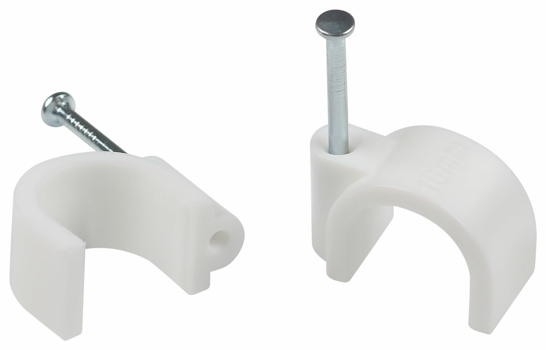 Скобы крепежные Эра пластиковые круглые 16 мм белые NO-224-575 50 шт