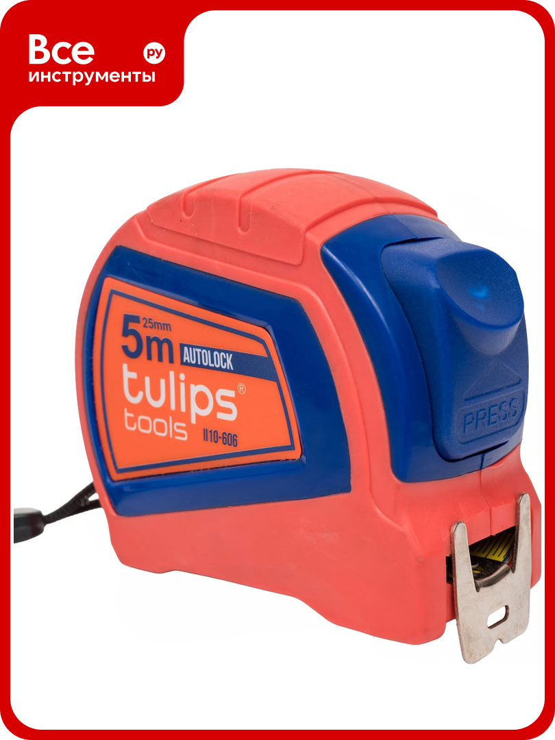 Рулетка с автоблокировкой Tulips tools 5 м 25 мм IS10 606