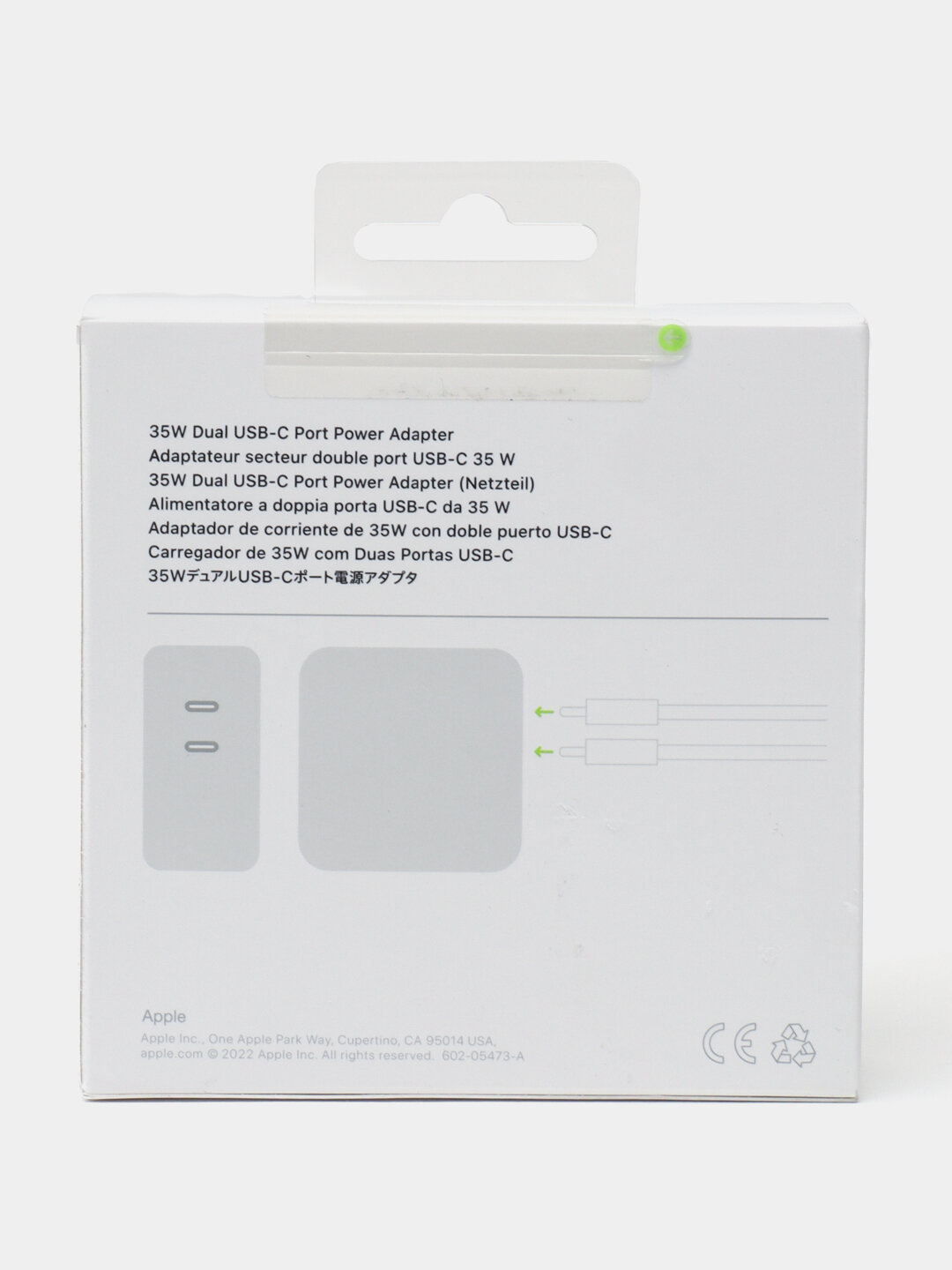 Адаптер питания Apple A2676, USB-C, 35 Вт, быстрая зарядка, для iPhone, iPad — фото 1