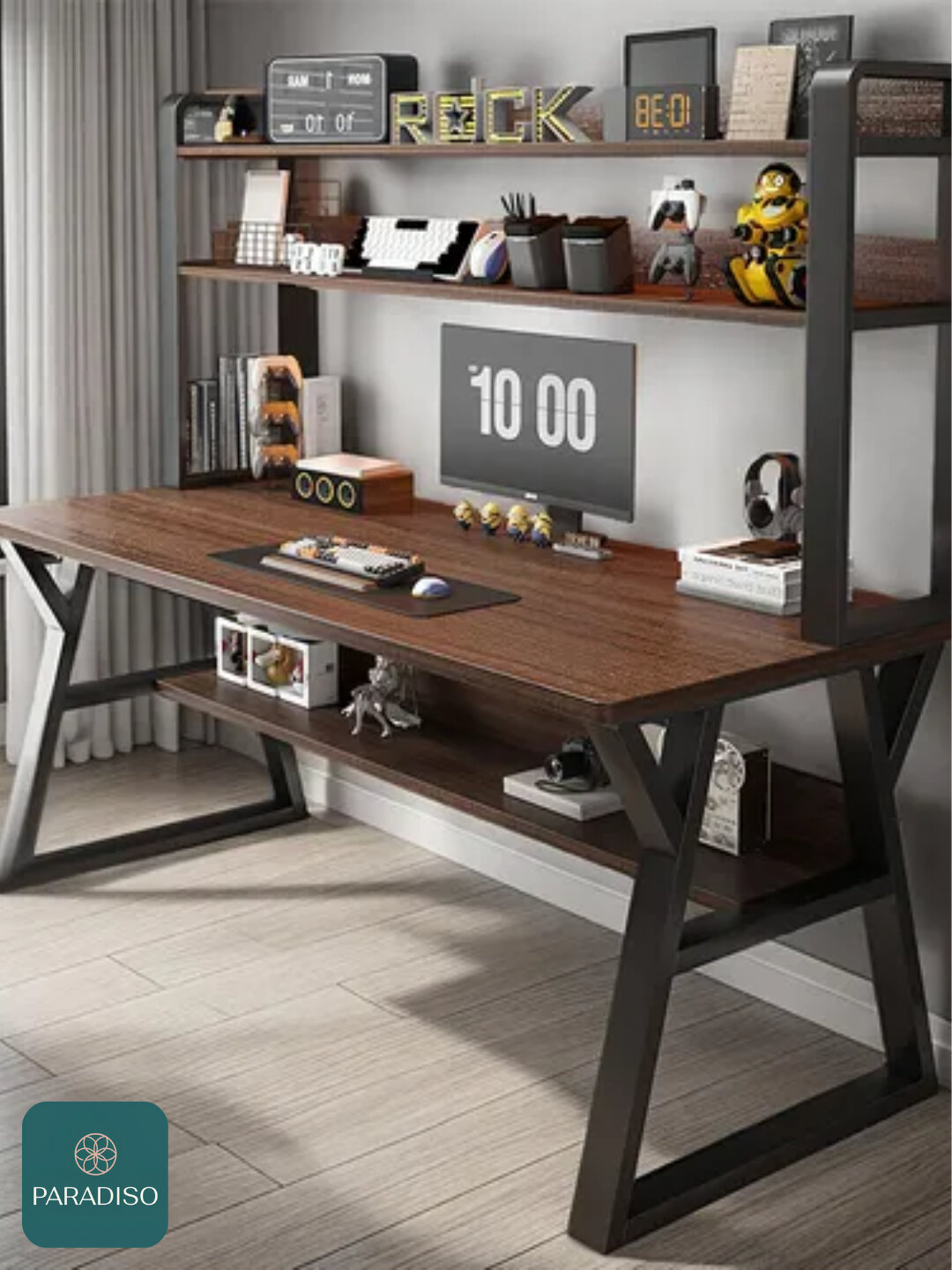 Письменный стол с полкой, для офиса, школы, компьютера , лофт — фото 1