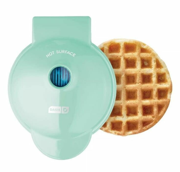 Mини-вафельница 'Dash Mini Waffle Maker' (диаметр - 10 см. | Цвет: Aqua) — фото 1