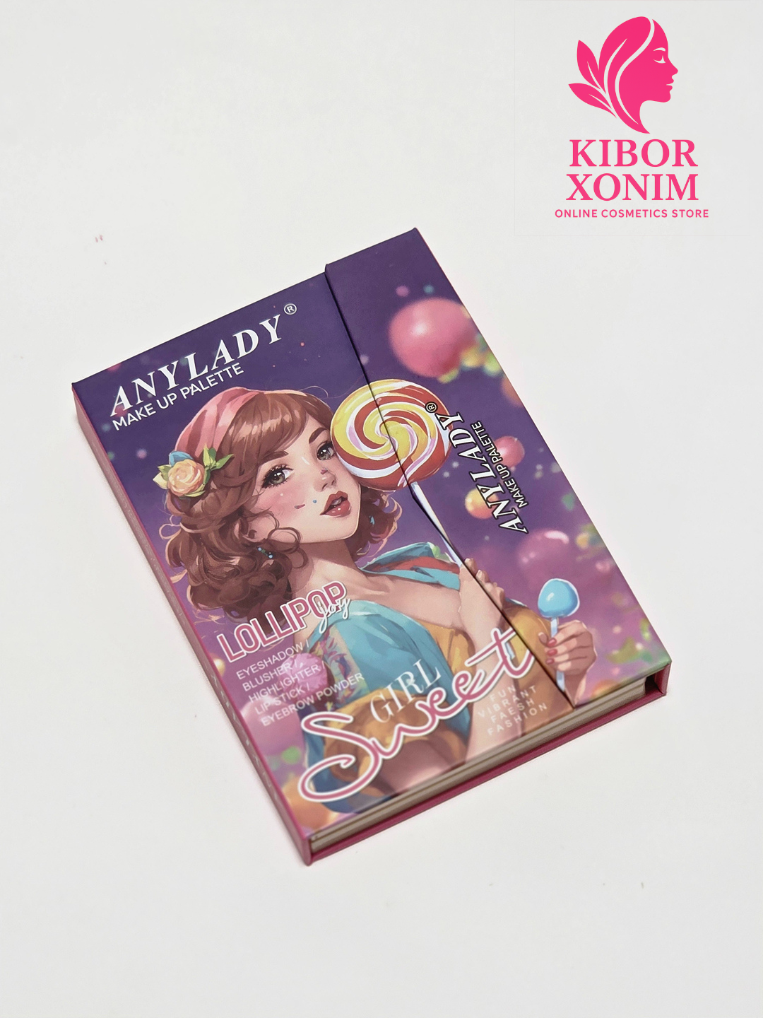 Палитра теней 5 в 1, Anylady тен , румян, хайлайтера и помады 32 цвет