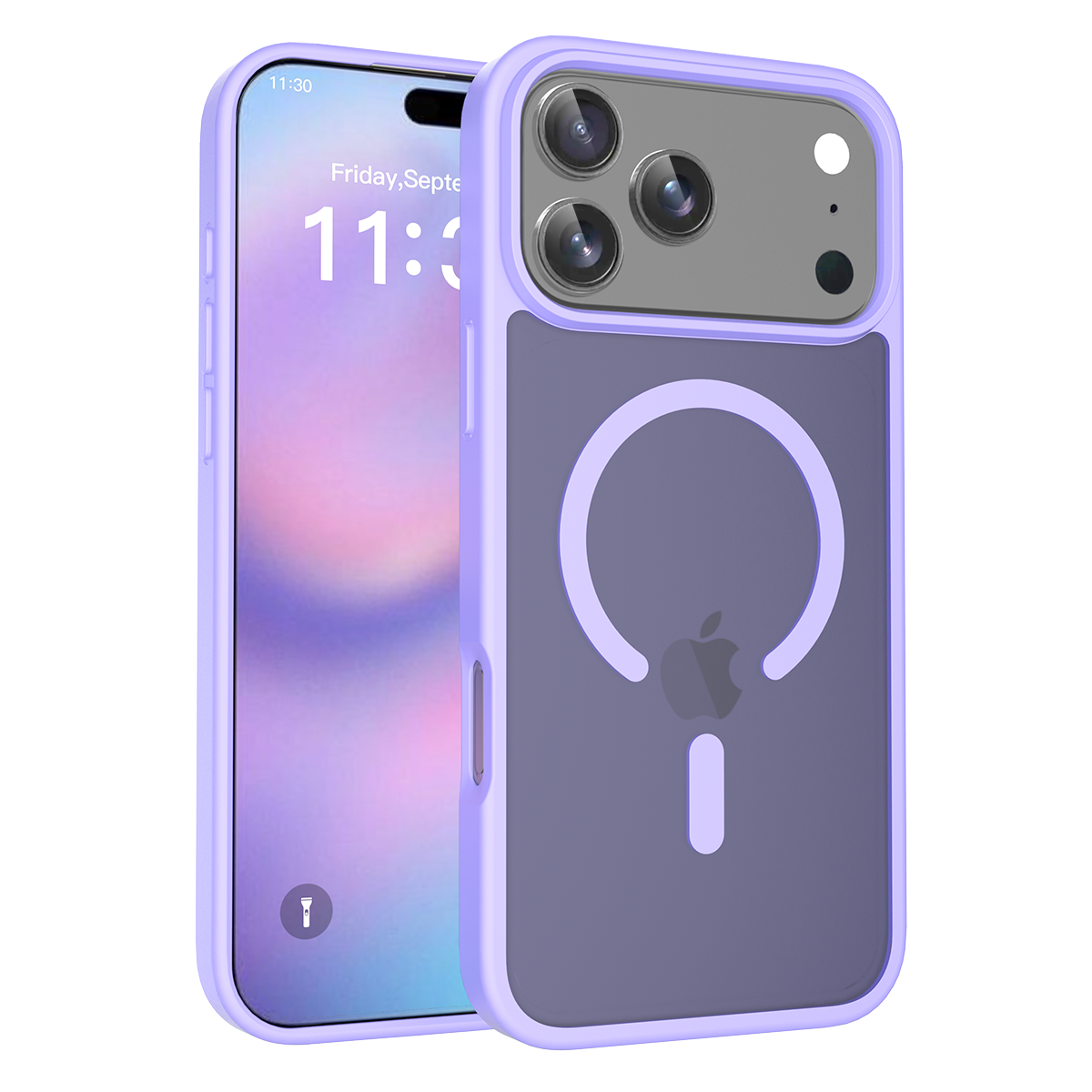 Чехол для Apple iPhone 17 Pro Max / Айфон 17 Про Макс, soft touch, накладка, поликарбонат (PC), защита камеры, ударопрочный, усиленные углы, Apple, Apple iPhone 17 Pro Max, light purple,