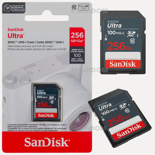 Изображение товара Карта памяти SanDisk SDHC 256 ГБ Ultra Class 10 UHS-I U1 (100 Mb/s)