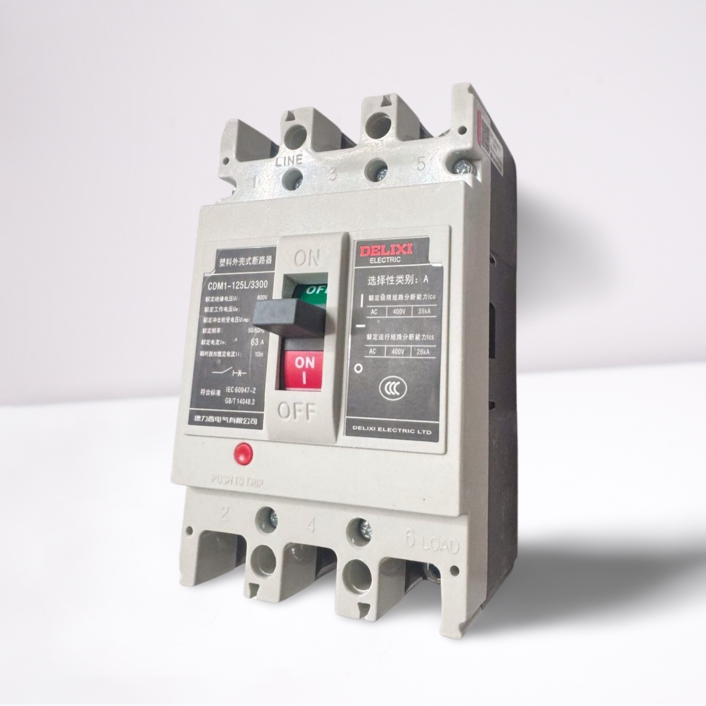 Авт. выкл. DELIXI CDM6i-125L/3300 63A — фото 1