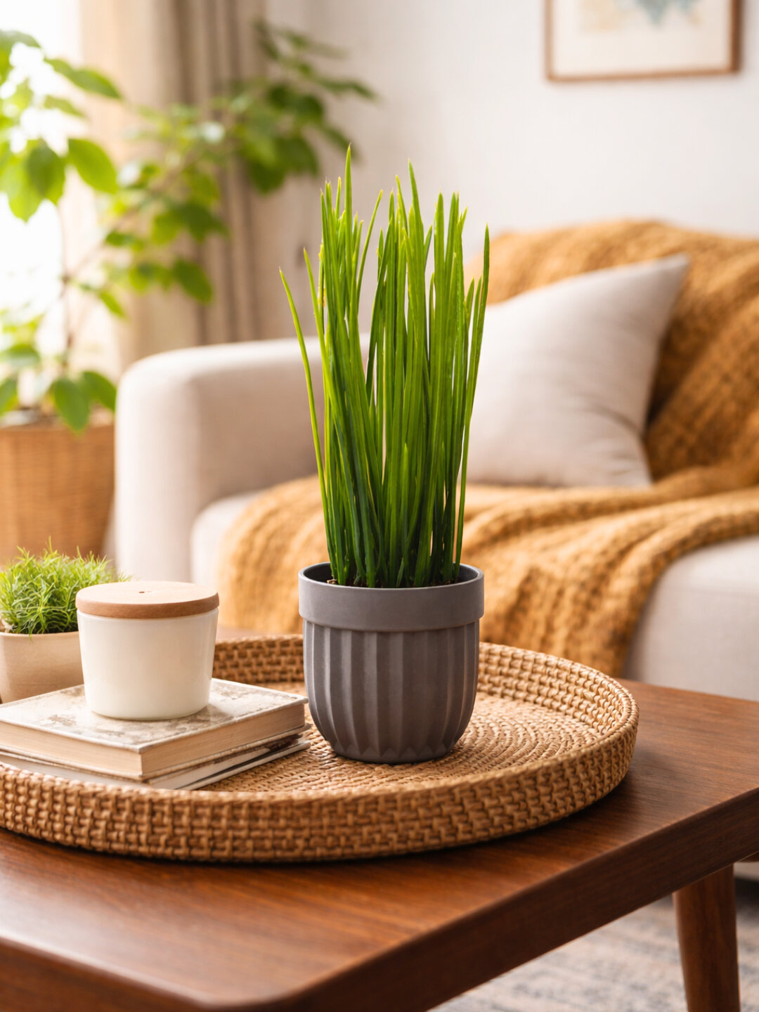 Искусственные декоративные цветы в горшке для интерьера