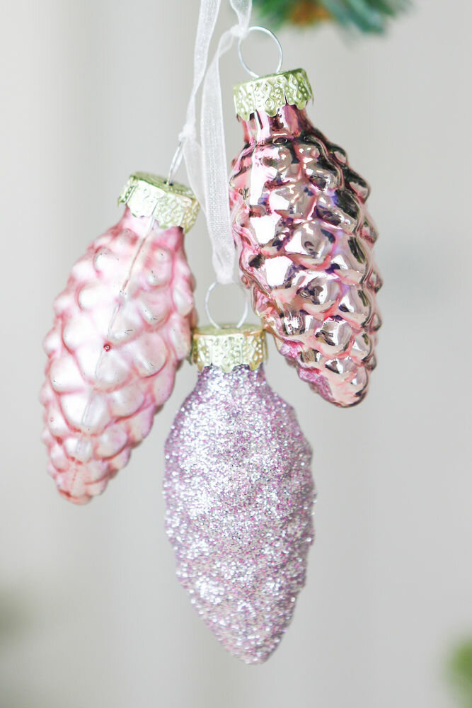 Ёлочное украшение-гроздь гольпес, стекло, нежно-аметистовый, 11 см, Christmas Deluxe 87193