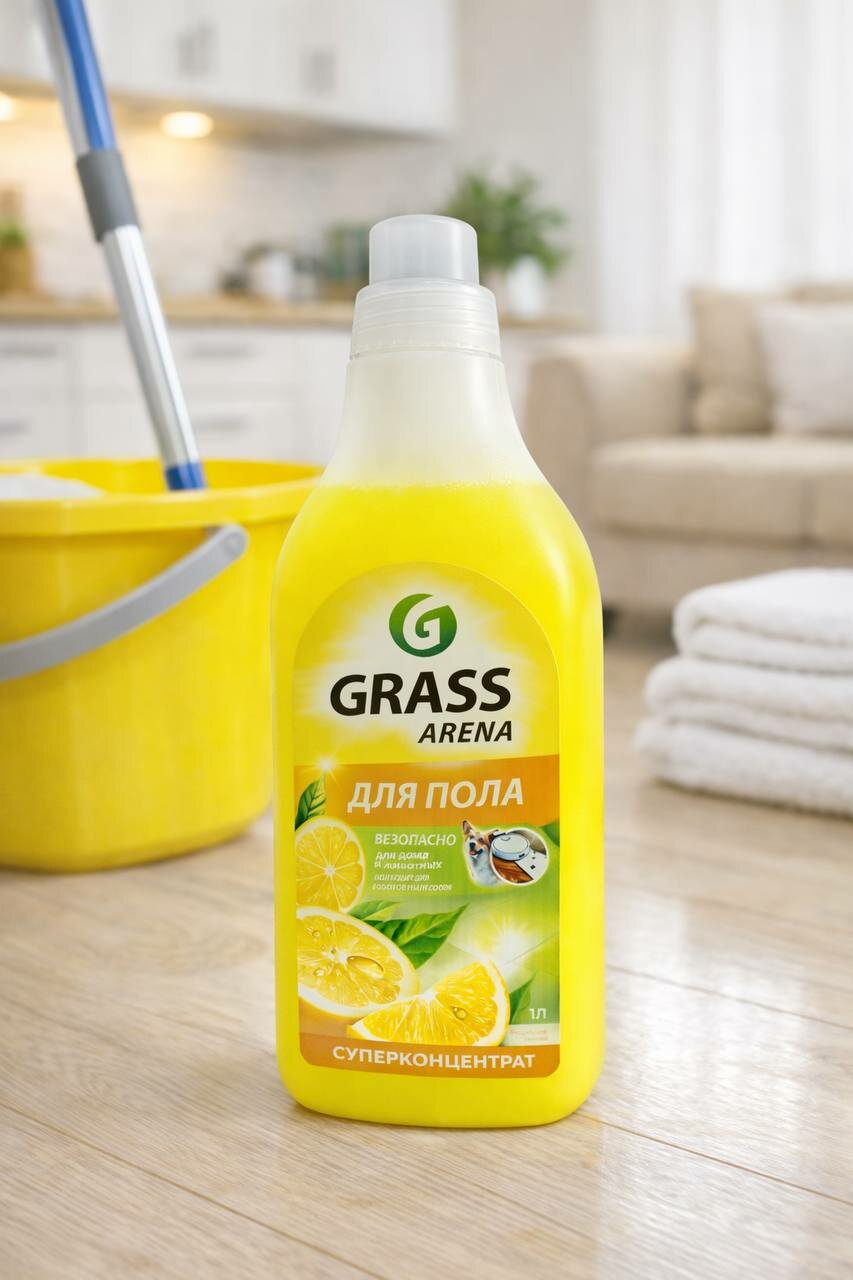 Средство для мытья пола Grass Arena Лимон, суперконцентрат, 1 л