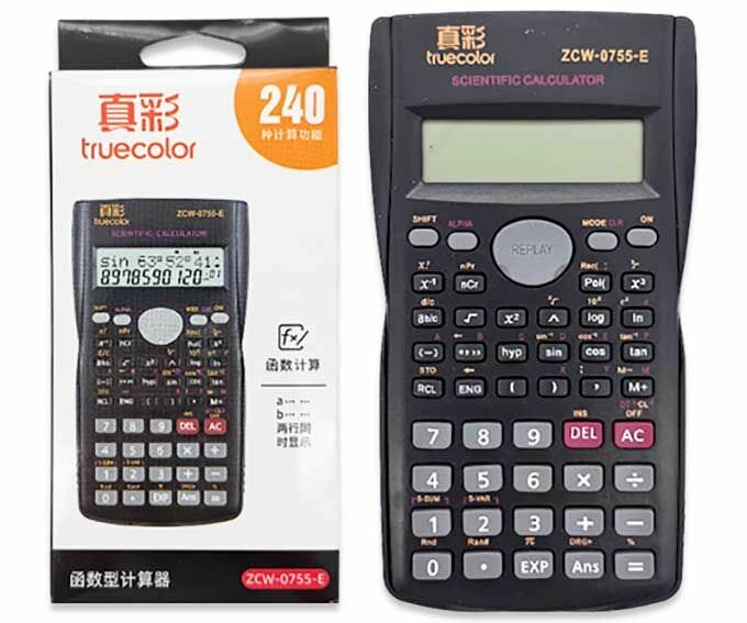 Калькулятор научный 12 разрядный TRUECOLOR DL-108 чёрный, 150х80х15мм, двустрочный, с крышкой