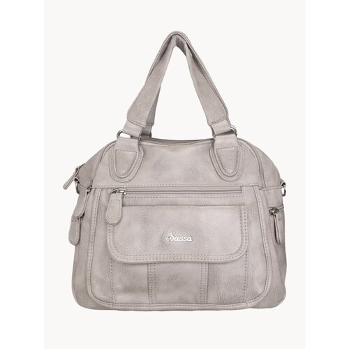 Сумка Sassa, фактура гладкая, серый