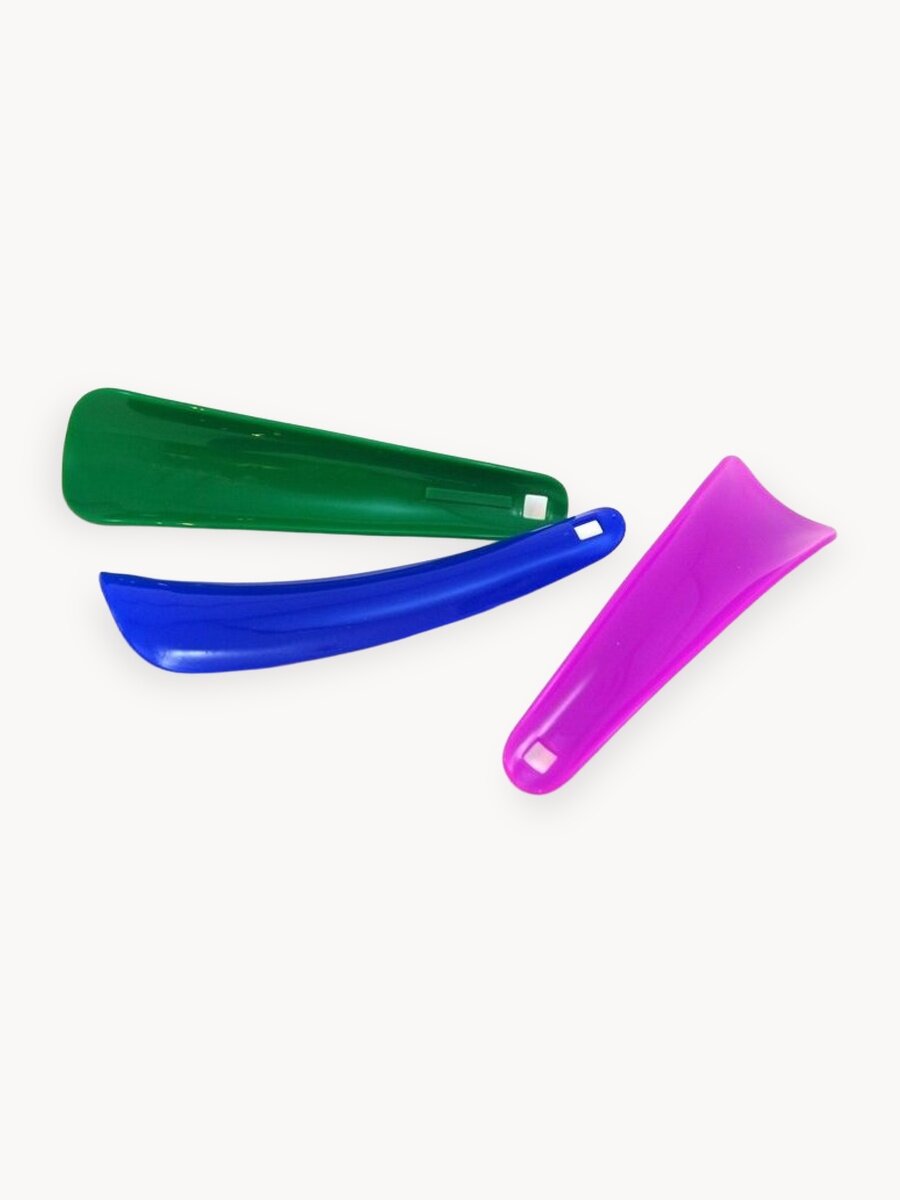 Рожок для обуви из пластика, длина 15 см, цвета в ассортименте, 1 шт.