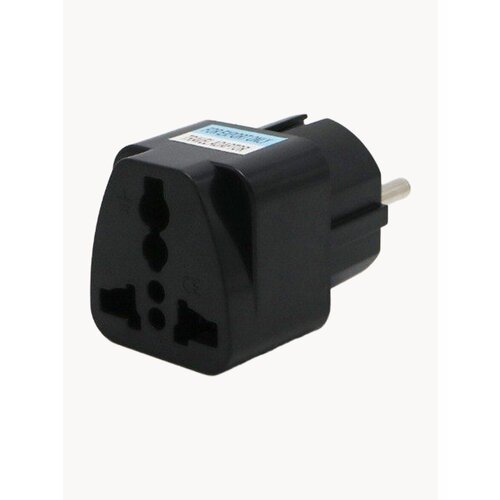 Переходник для розетки сетевой адаптер на евровилку 10А, черный