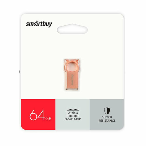 Флеш-накопитель 64Gb SmartBuy Kitty MC5, металл, USB 2.0, розовый